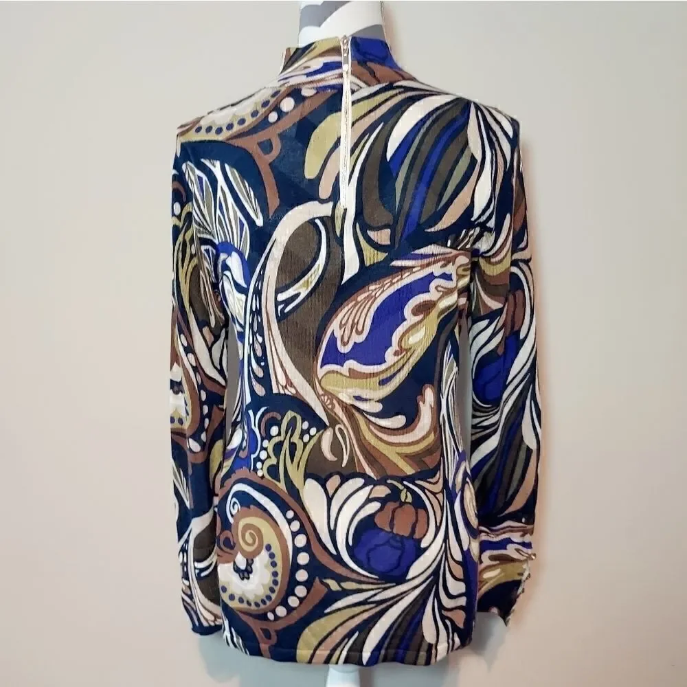 Chico's Zip Neck Sheer Sweater - Picture 2 of 9